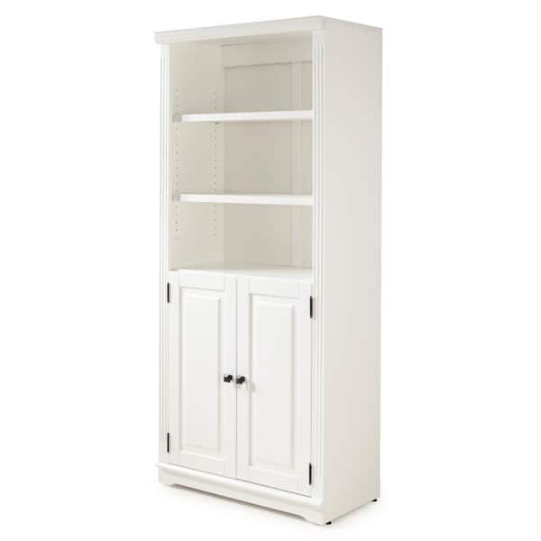 Newport Newport 72 in. White 4 adjustable shelves, 1 fixed shelf, with Doors tall Wood Bookcase