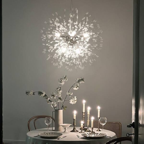 Rennnsan Eli 8-Light Dimmable Chrome Starburst Sphere