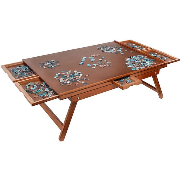 1500 Pieces Jigsaw Puzzle Board Puzzle Table with Folding Legs & Sorting  Drawers