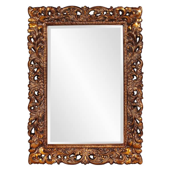 Marley Forrest Large Rectangle Antique Gold Leaf Beveled Glass Classic Mirror (46 in. H x 32 in. W)