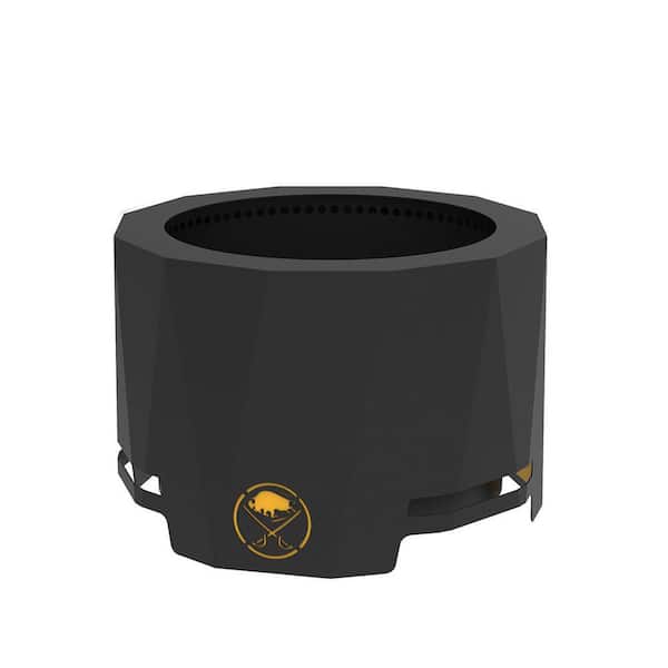 BLUE SKY OUTDOOR LIVING The Peak NHL 24 in. x 16 in. Round Steel Wood Patio Fire Pit - Buffalo Sabres