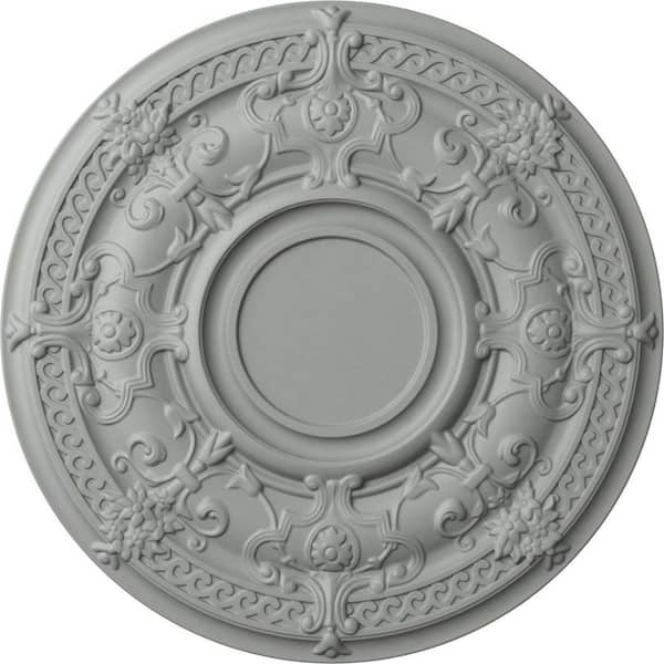 Ekena Millwork 33-7/8" x 1-3/8" Dauphine Urethane Ceiling Medallion (Fits Canopies up to 13-1/4"), Primed White