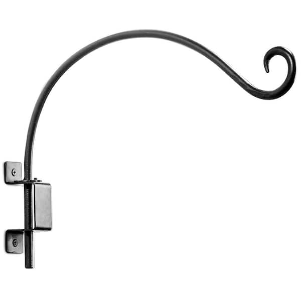 Plant Hanger Swivel Adjustable 16 Inch Black Steel Wall Mount Bracket Hook Indoor Outdoor Hanging Flower Basket