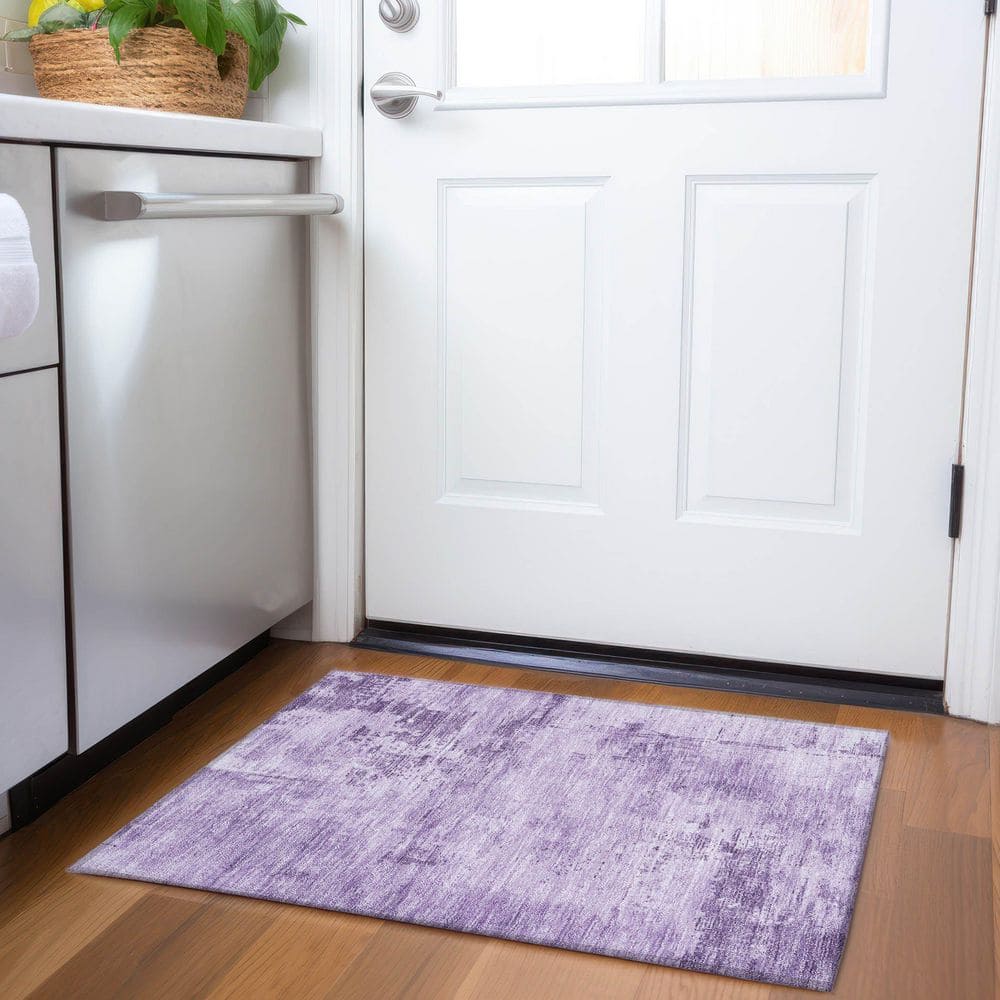 Mayfield Premium Machine Washable Abstract AMF1062 Lavender 2 ft. x 3 ft. Area Rug price history on PriceWatchPro