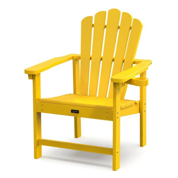 Karl home Yellow HDPE Patio Stackable Folding Adirondack Chair