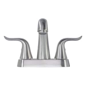 4 in. Centerset Double Handle High Arc Bathroom Sink Faucet in Brushed Nickel