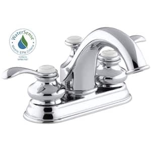 Fairfax 4 in. Centerset 2-Handle Water-Saving Bathroom Faucet in Polished Chrome with Lever Handles