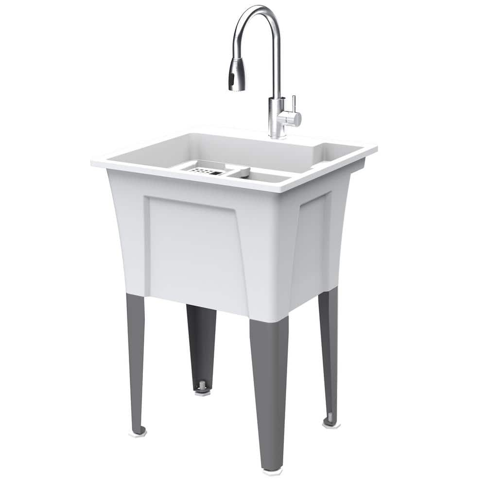 RUGGED TUB 18 Gal. 24 in. x 22 in. Freestanding Laundry Utility Sink ...