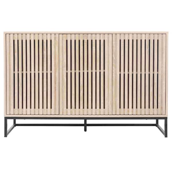 Miscool Anky 47.24 in. W x 15.75 in. D x 30.31 in. H Brown Particle Board Freestanding Bathroom Linen Cabinet in Natural