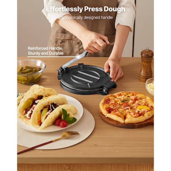 SKYSHALO Heavy Duty 8 in. Cast Iron Tortilla Press, Tortilladora
