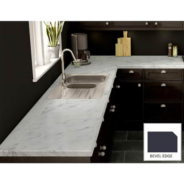 Wilsonart Calcutta Marble Textured Gloss Laminate Kitchen Countertop