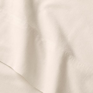 Cotton Linen Ivory 4-Piece Queen Sheet Set
