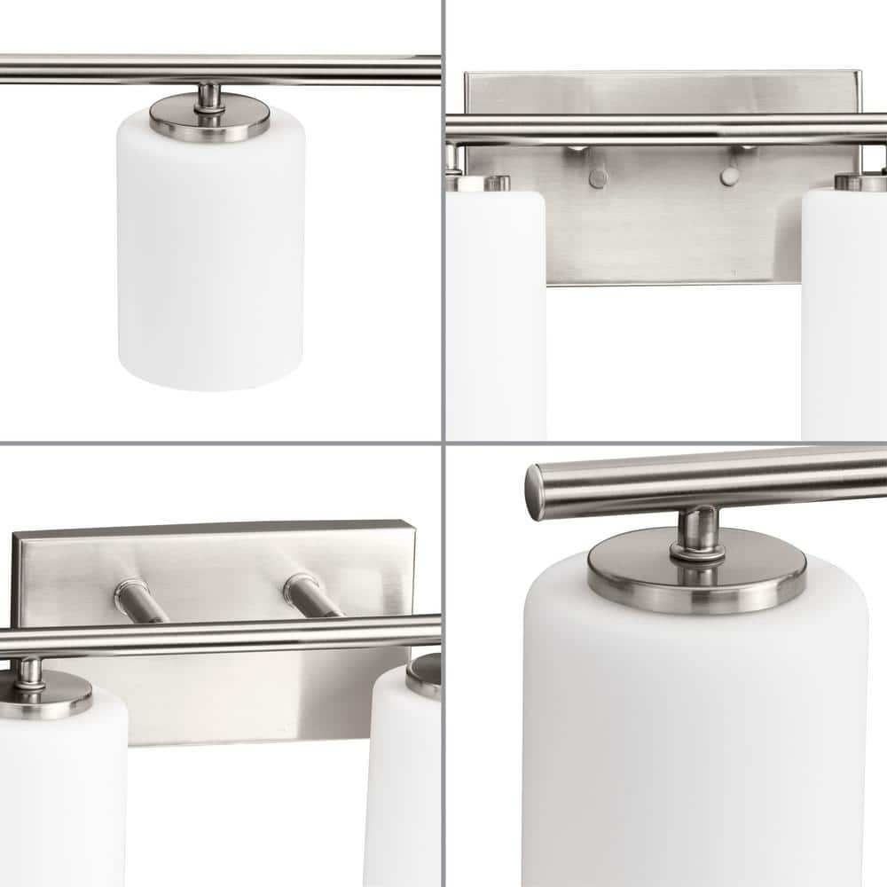 Replay Collection 48" Brushed Nickel 6-Light Bath Vanity with Etched Glass Shades