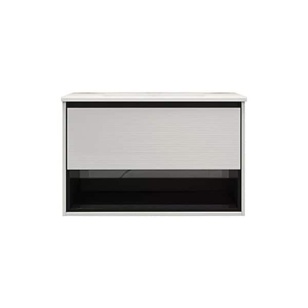 taholi 18 in. W x 30 in. D x 20 in. H Bath Vanity in White with White Ceramic Top