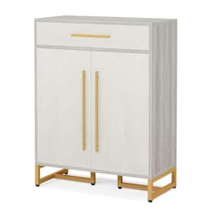 Lauren 40 in. H x 32 in. W White Particle Board Shoe Storage Cabinet 20 Pairs Shoe Cabinet with Drawer for Entryway