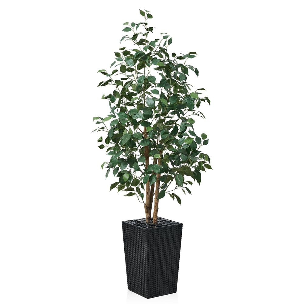 パンと植木鉢('96仏/イラン) 未開封品 DR.Planzen 5 ft. Artificial Ficus Tree Indoor/Outdoor Real Wood