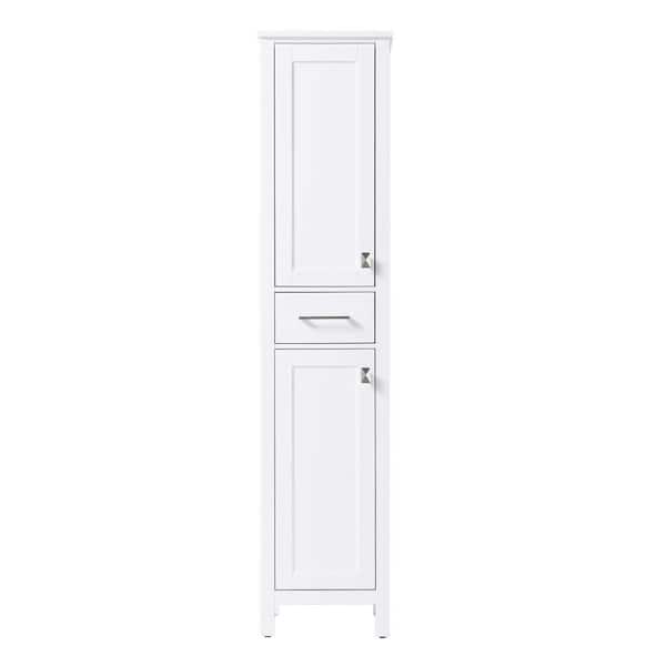 18 in. W x 72 in. D x in. H White Freestanding Linen Cabinet