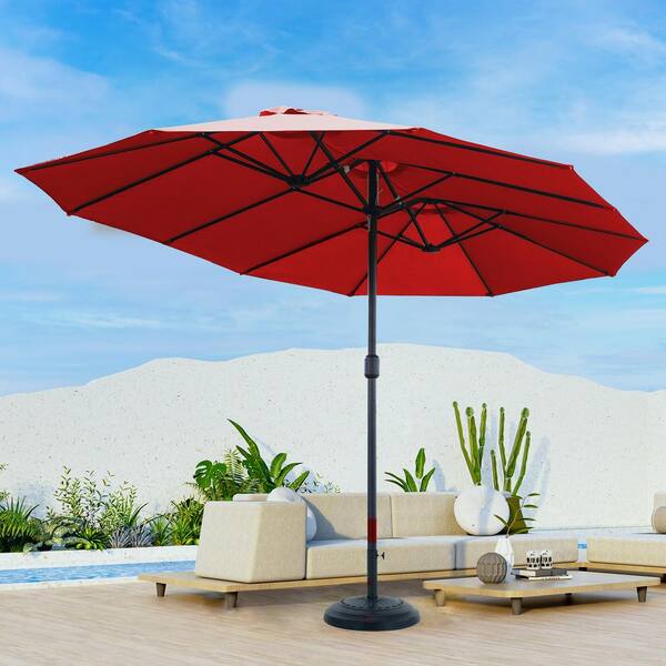 SUNRINX 14.8 ft. Market Double Sided Patio Umbrella in