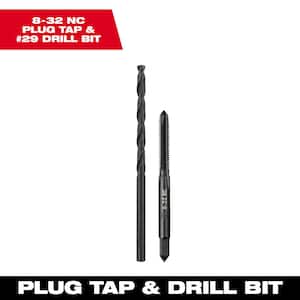 8-32 NC Straight Flute Plug Tap & #29 Drill Bit
