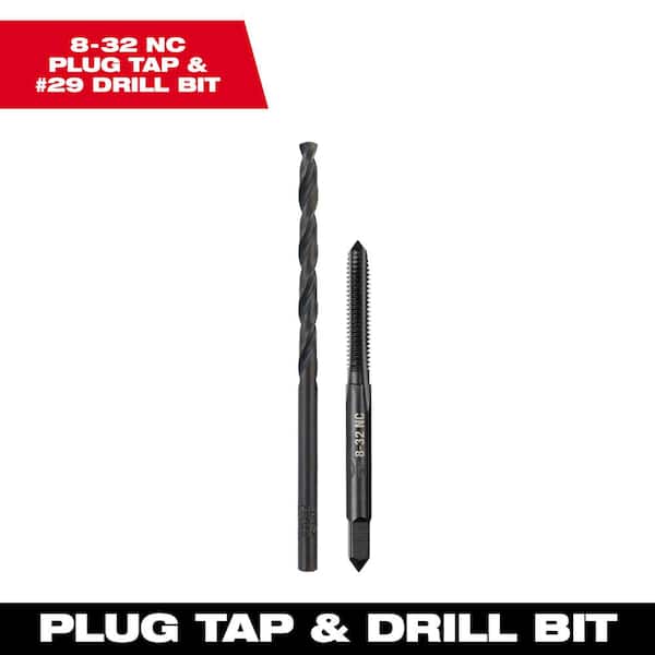 Milwaukee 8-32 NC Straight Flute Plug Tap & #29 Drill Bit