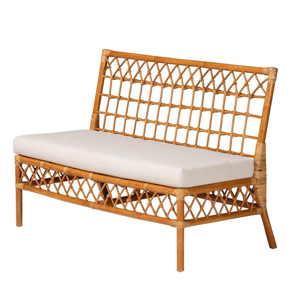 Aina Light Honey Rattan and Rubberwood Dining Nook Set