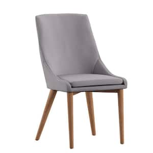 Gray Oak Barrel Back Linen Upholstered Dining Chairs (Set of 2)