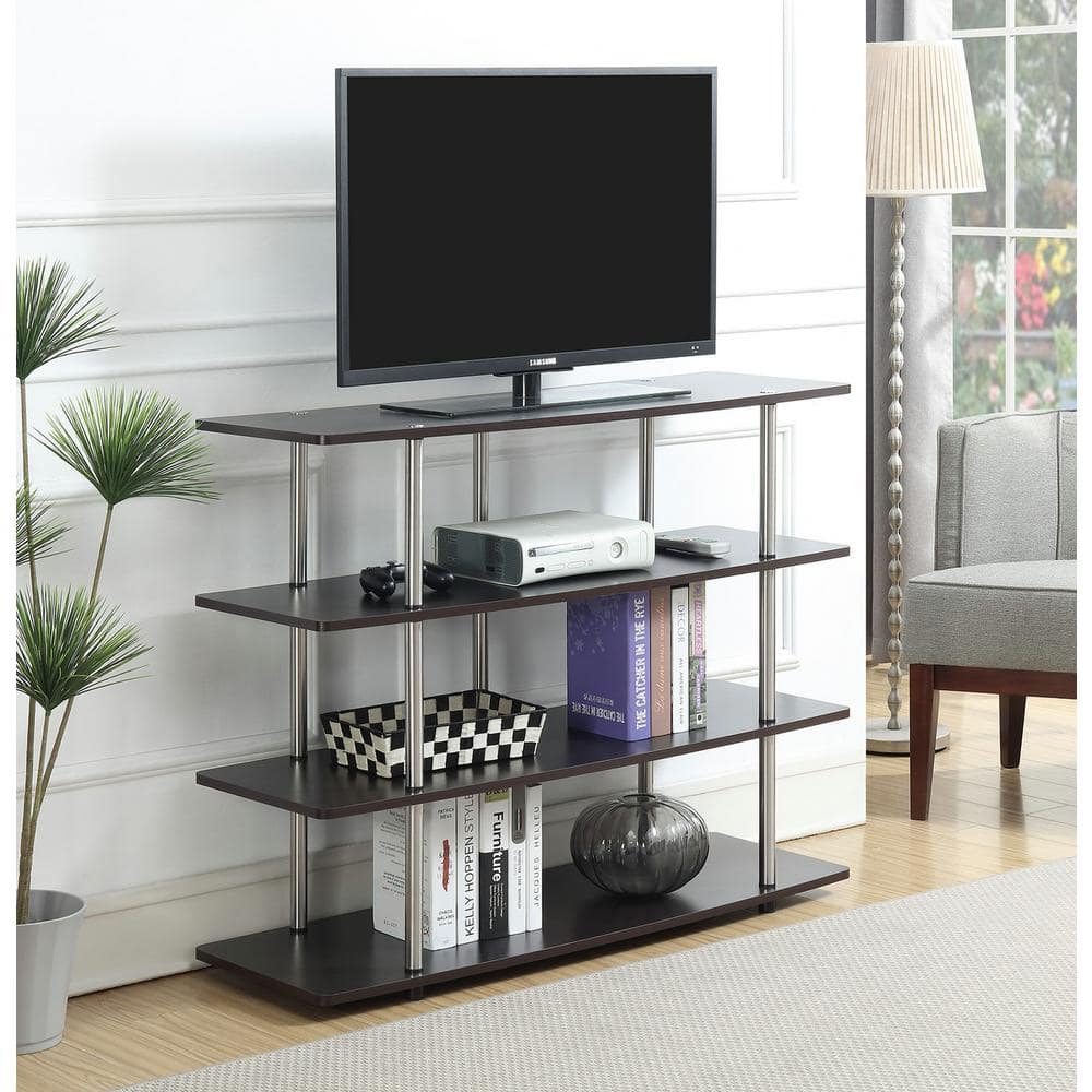 Designs2Go 47.25 In. Espresso XL Highboy TV Stand Fits TVs Up To 55 In ...