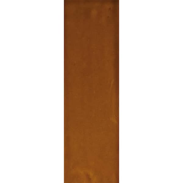 Radiance Honey Sample Glossy Glazed Ceramic Wall Tile, 2.5 in. x 8 in.
