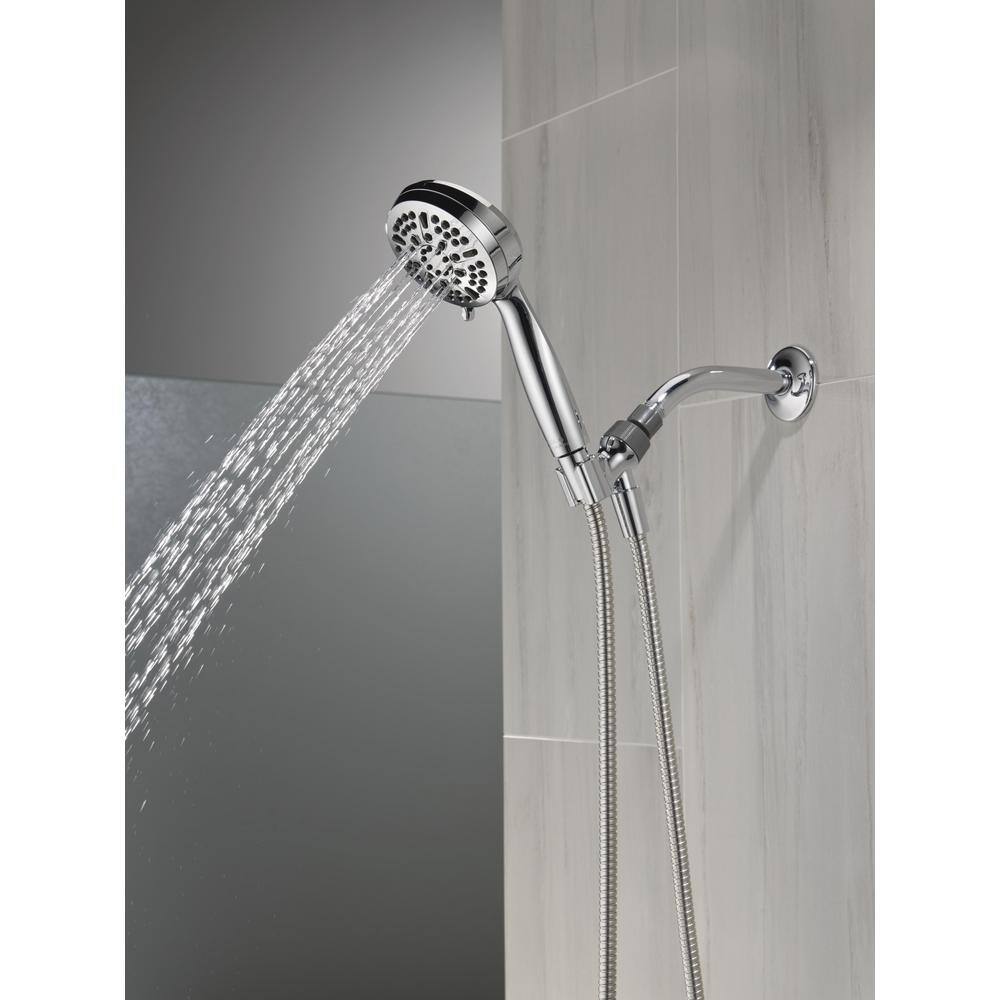 Chrome Adjustable Height Multi-Head Handheld Shower with Pulse