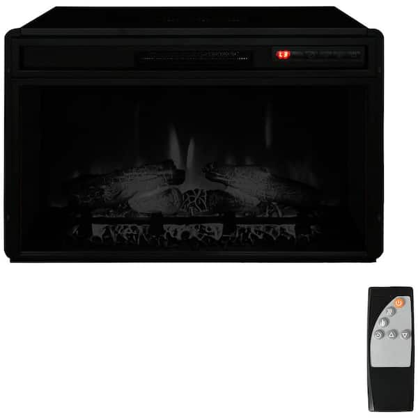 27 in. Electric Recessed Cabinet Infrared Quartz Space Heater, Overheat Safety Protection, Forced Air, 1400-Watt, Black