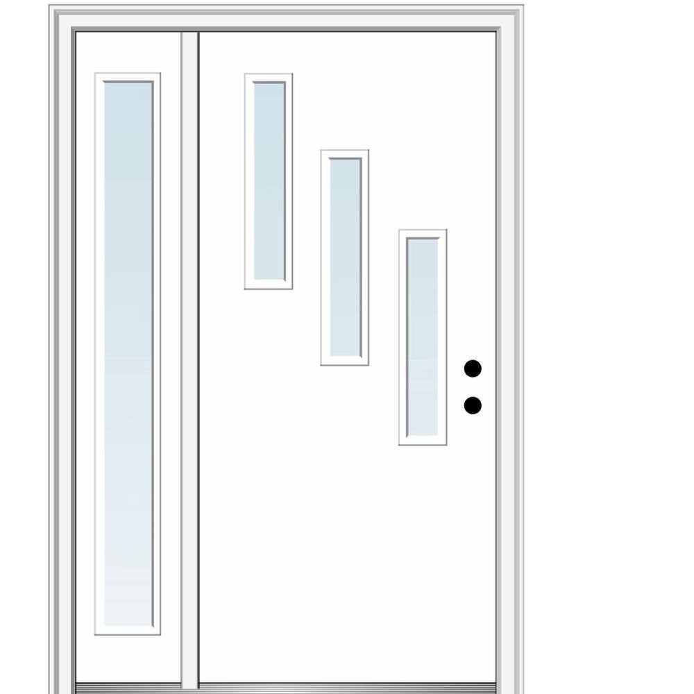 Clear Fiberglass Left-hand Inswing Door with 3 Lites, 53" x 81.75"