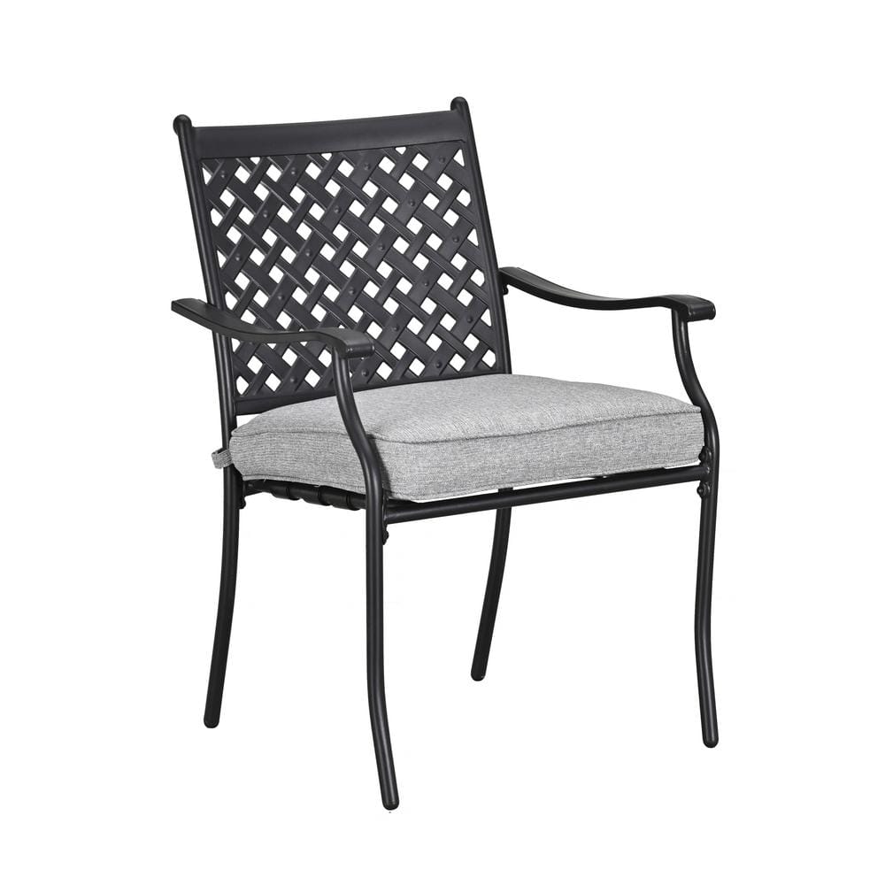 Patio Festival Metal Outdoor Dining Chair with Gray Cushion (4-Pack) PF19120-G Sansujyuku sansujyuku.com