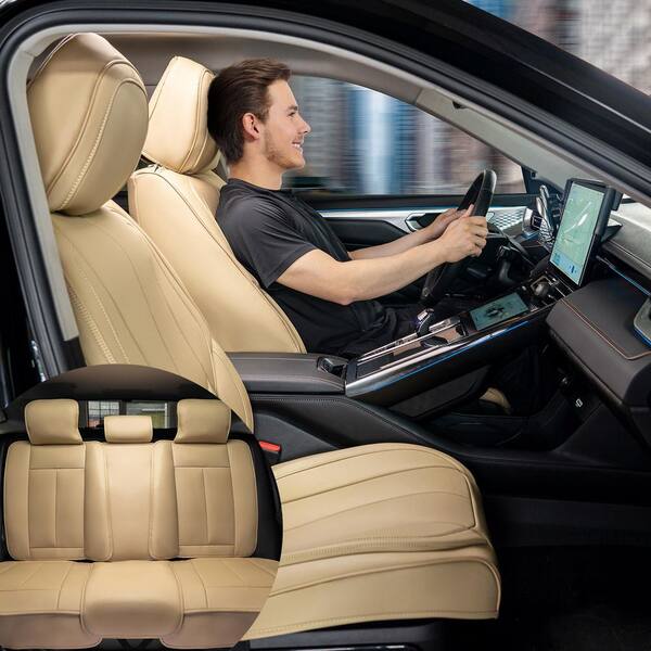 thumbnail image 2 of CAROMOP Premium PU Leather Car Seat Covers Full Set,Waterproof Split Bench Covers For Cars 2 of 14