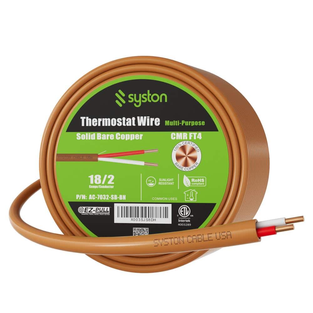 100 ft Brown Solid Copper Thermostat Wire for Indoor/Outdoor Use