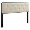 MODWAY Collins Tufted Queen Fabric and Wood Headboard in Black Beige ...