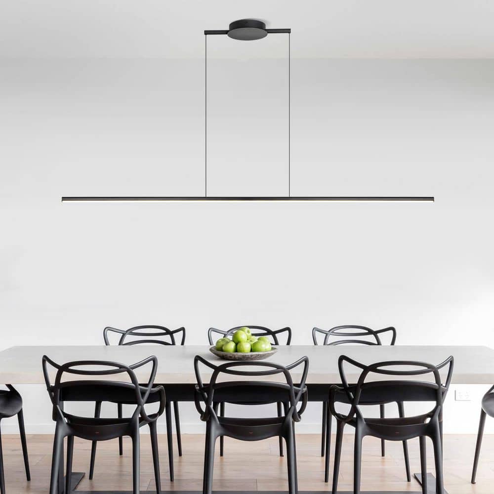 Zane 47.24 in. Matte Black Integrated 3000K LED Linear Adjustable Kitchen Island Pendant Light price history on PriceWatchPro