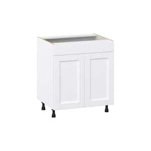 Mancos Bright White Shaker Assembled Sink Base Kitchen Cabinet with a False Front (30 in. W x 34.5 in. H x 24 in. D)