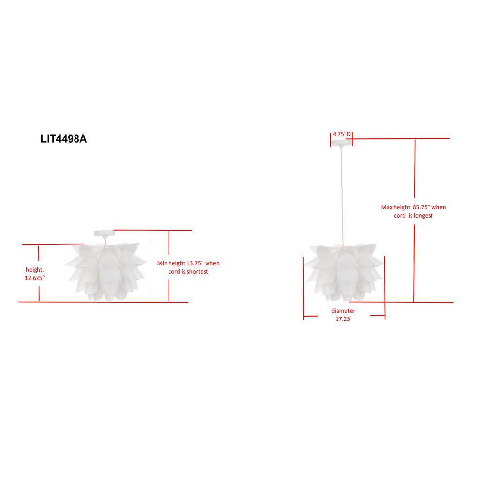 White Contemporary 17.25-Inch Pendant Light