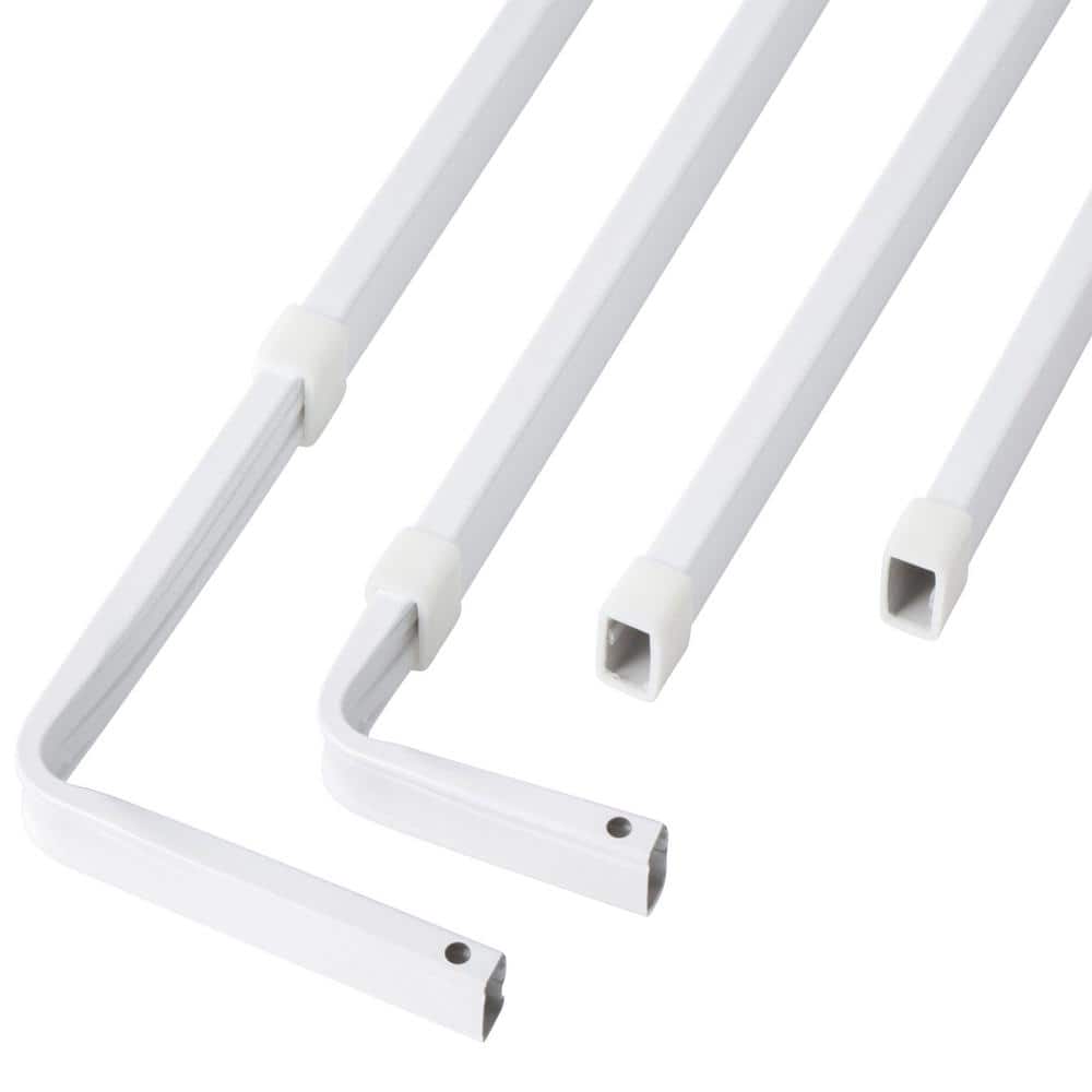 White Steel Double Lock-Seam Curtain Rod 84-120"