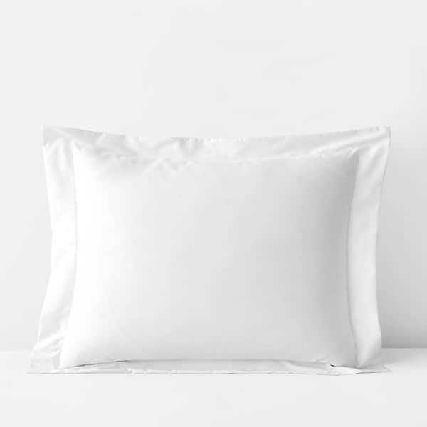 The Company Store Company Cotton White Solid 300-Thread Count Wrinkle-Free Sateen Single King Sham