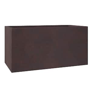 Bloom 16 in. Brown, Fiberstone and Clay Planter Rectangular for Indoor and Outdoor
