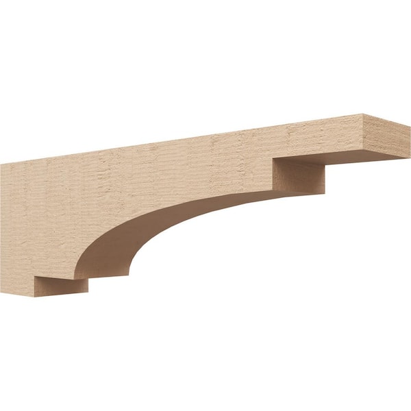 Ekena Millwork 5 in. x 10 in. x 30 in. Thin Mediterranean Rough Cedar Woodgrain TimberThane Corbel, Primed Tan