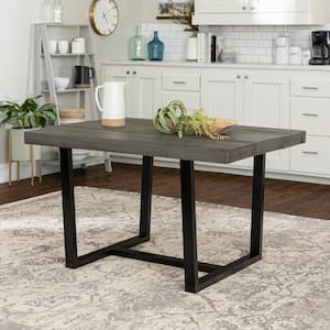 52 in. Distressed Grey Solid Wood Dining Table