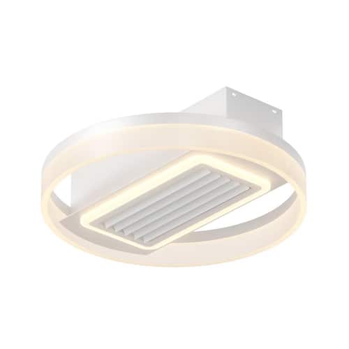 20 in. Smart Indoor White Modern Leafless Ceiling Fan with Integrated LED with Remote Control Ceiling Fans