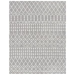 Blossom Gray/Ivory 9 ft. x 12 ft. Geometric Aztec Area Rug