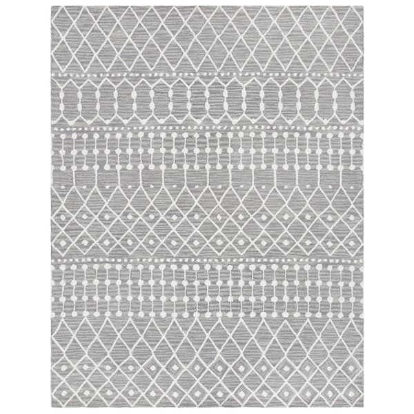 SAFAVIEH Blossom Gray/Ivory 9 ft. x 12 ft. Geometric Aztec Area Rug