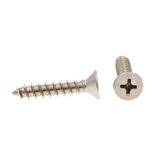 Pack of 25 Type AB Phillips Drive 2-1/2 Length #8-18 Thread Size 82 degrees Flat Head Plain Finish 18-8 Stainless Steel Sheet Metal Screw
