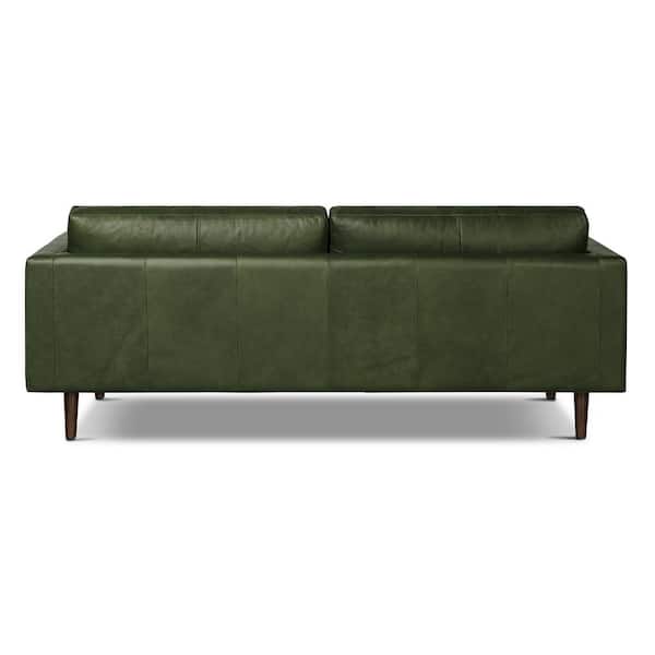 Poly and Bark Nolita 85 in. Square Arm Leather Rectangle 3-Seater