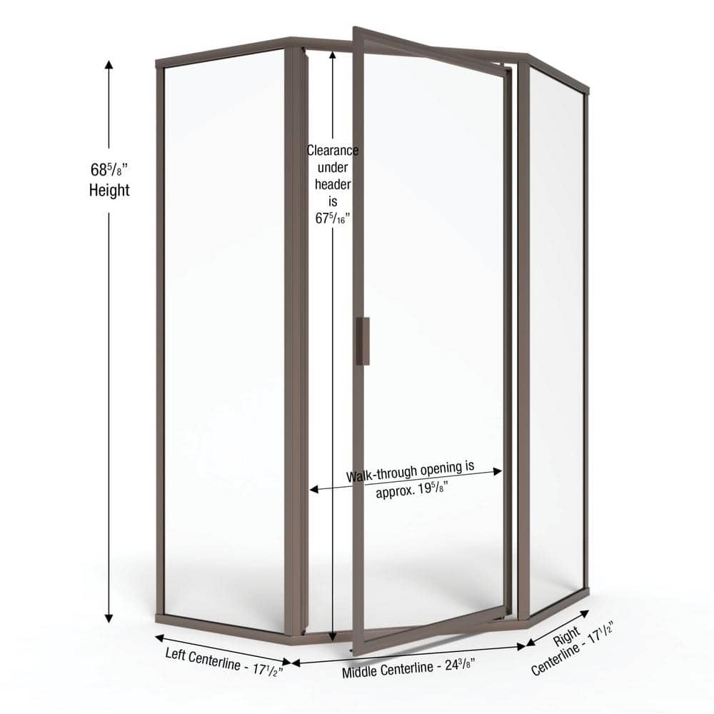 Deluxe Oil Rubbed Bronze Neo-Angle Framed Shower Enclosure