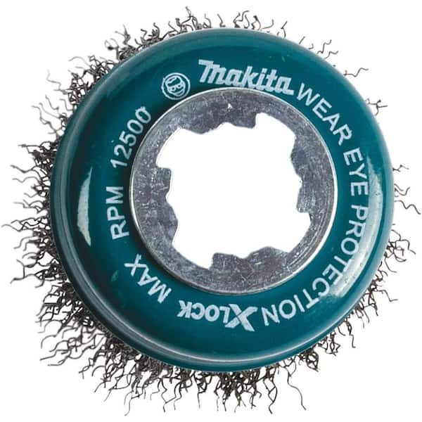 Makita X-Lock Quick Change System 3 in. Carbon Steel Crimped Wire Cup Brush